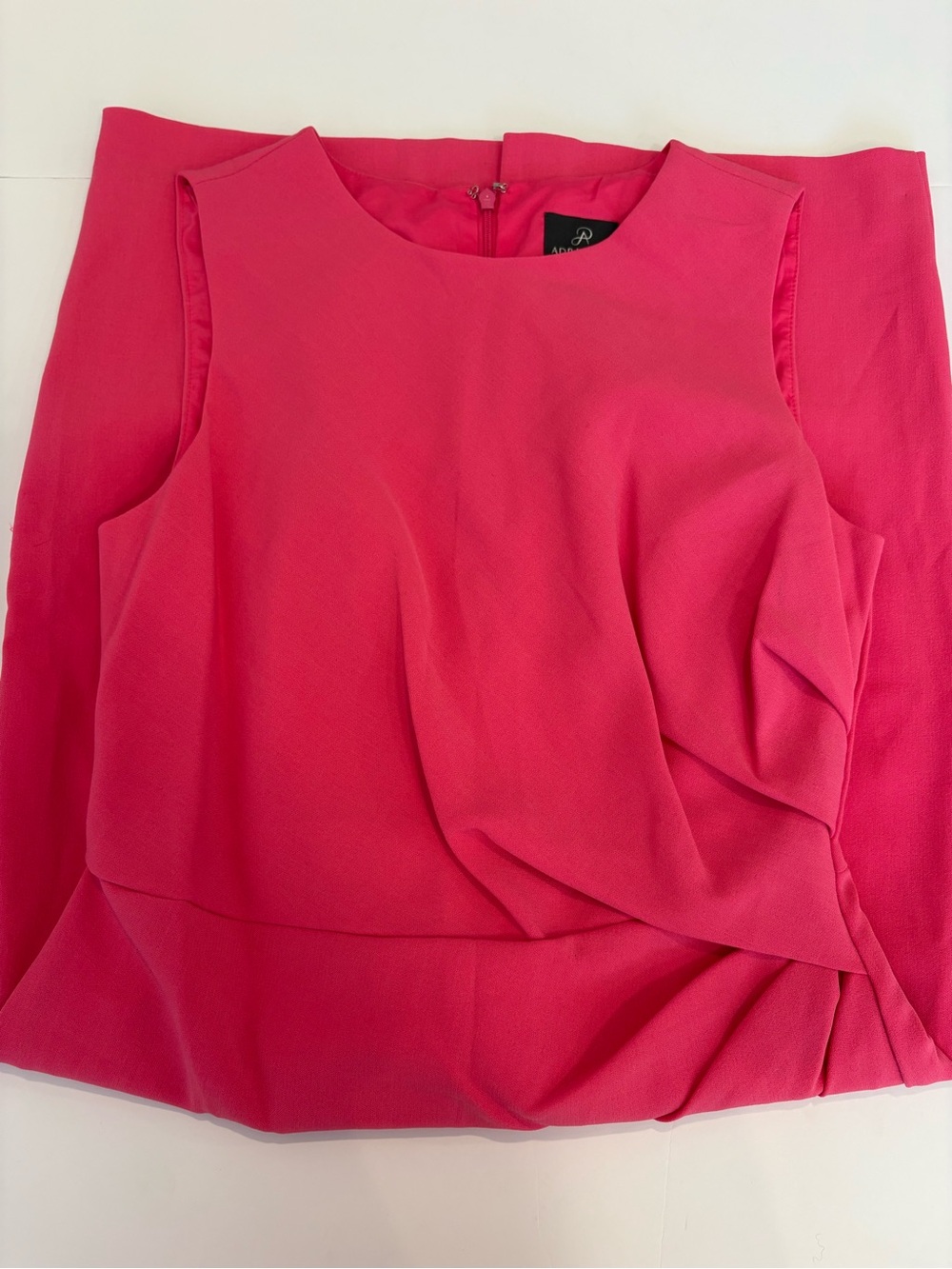 Adrianna Papell Sleeveless Hot Pink Midi Sheath Dress 10 - Picture 2 of 5